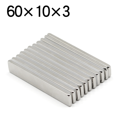 1/2/5/10 Pcs 60x10x3 Block NdFeB Neodymium Magnet N35 Super Powerful imanes Permanent Magnetic ► Photo 1/6