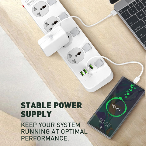 LDNIO Smart Universal Surge Protector 10A 100-240V 4-Outlet power strip with 2 meters Long Power Cords and US/EU/UK Plug switch ► Photo 1/4