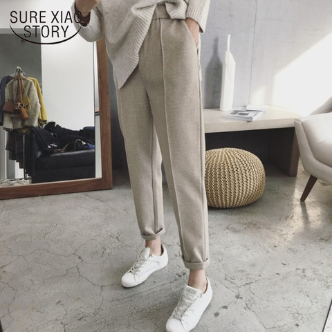 Thickened Cotton New Loose Drawstring Feet Casual Straight Pants