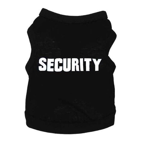 Pet Clothing Dog Clothes Fashion Foreign Trade Single Printed Security Guard Small Dogs Vest Black Pink Spring and Summer New ► Photo 1/6