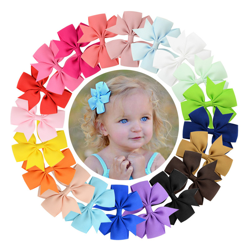 Cute Toddler Kids Ribbon Bow Hair Clip Children Girls DIY Hair Accessories 