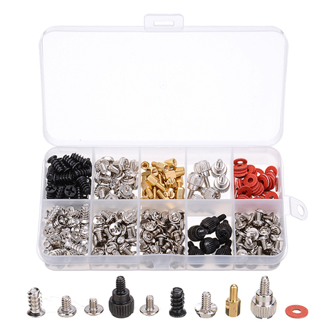 300Pcs Personal Computer Screw Standoffs Assortment Kit Hard Disk DIY Case Motherboard Fan Hand Screw Bolt Standoff Washer Set ► Photo 1/6