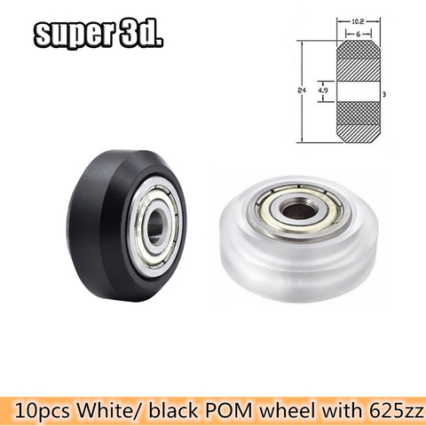 10PC Openbuilds Plastic wheel POM with 625zz Bearings Passive Round wheel Idler Pulley Gear perlin wheel for CR10 Ender 3 Anet ► Photo 1/5