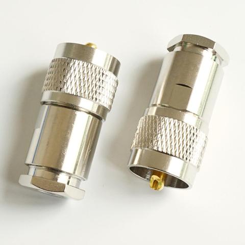 Connector Socket PL259 PL-259 SO239 SO-239 UHF Male Clamp Solder For RG-8X RG8X RG59 LMR240 Cable Brass RF Coaxial Adapter ► Photo 1/6