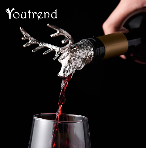 Dispenser for Wine Jagermeister Zinc Alloy Deer Head Mouth Reindeer Pourer European Wine Extractor Silver Pourers Wedding Gift ► Photo 1/6