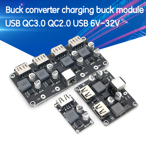 USB QC3.0 QC2.0 USB DC-DC Buck Converter Charging Step Down Module 6-32V 9V 12V 24V to Fast Quick Charger Circuit Board 5V ► Photo 1/6
