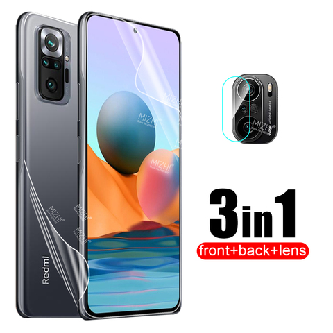 redme note10 hydrogel film for xiaomi redmi note 10 pro 10pro 10s camera front back screen protector redmy note10s glass film ► Photo 1/6