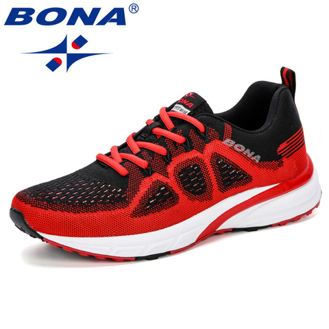 BONA 2022 Men Running Shoes Lace Up Sneakers Light Walking Shoes Comfortable Athletic Shoes Outdoor jogging shoes sports shoes ► Photo 1/6