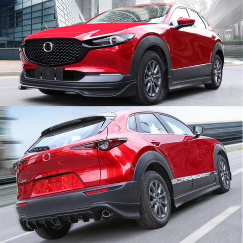 CEYUSOT FOR 2022 Mazda CX-30 car surrounded by body kit ABS bumper front lip back lip side lip new CX30 car accessories spoiler ► Photo 1/6