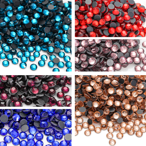 DMC Hotfix Iron-On Rhinestones Crystal FlatBack Seed Bead Much Colors and Sizes