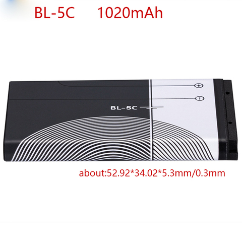 BL5C BL-5C BL 5C Phone Battery For Nokia 1100 1110 1200 1208 1280 1600 2600 2700 3100 3110 5130 6230 6230i n70 n72 ► Photo 1/6