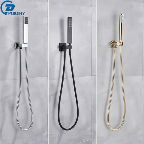 POIQIHY Golden Handshower Head 150cm stainless steel Shower Hose Plastic Bracket Shower Faucet Head Wall Mounted Faucet Accessor ► Photo 1/6