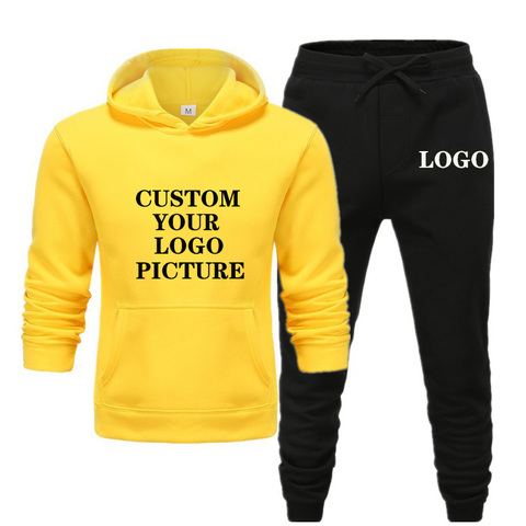 New Brand Men Tracksuit Autumn Winter Jogging Sportswear Fahion Printed Hoodies Pants Set Customized Your Logo picture ► Photo 1/6