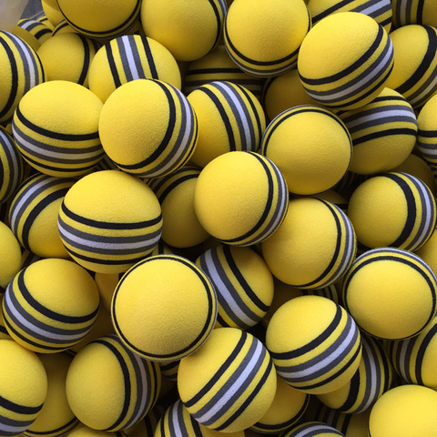 50pcs/bag  EVA Foam Golf Balls Hot new  Yellow/Red/Blue Rainbow Sponge Indoor golf Practice ball  Training Aid ► Photo 1/3