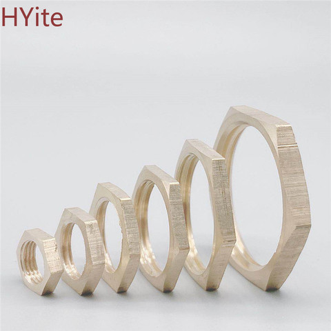 Brass Hex Lock Nuts Pipe Fitting M10 M12 1/8