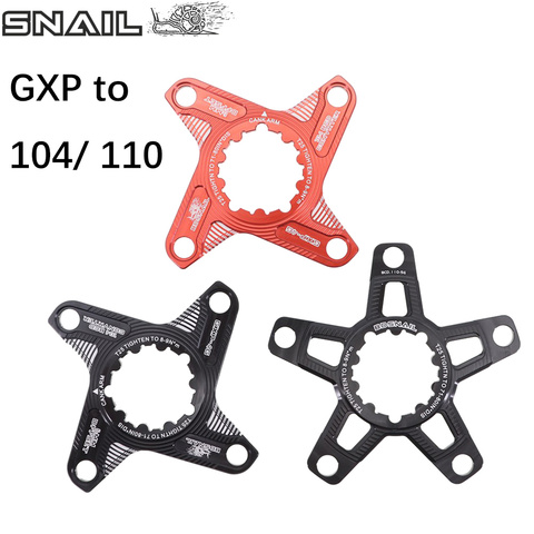 Snail Chainring adapter spider converter for sram GXP to 104 BCD X9 XX1 X0 X01 6 mm 104bcd 110bcd 5 arms 110 red road bike MTB ► Photo 1/6