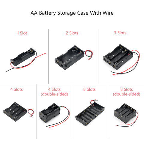 2022 New 1 2 3 4 8 Slots AA Battery Case Box AA LR6 HR6 Battery Holder Storage Case With Lead Wire Bateria Protection Container ► Photo 1/6