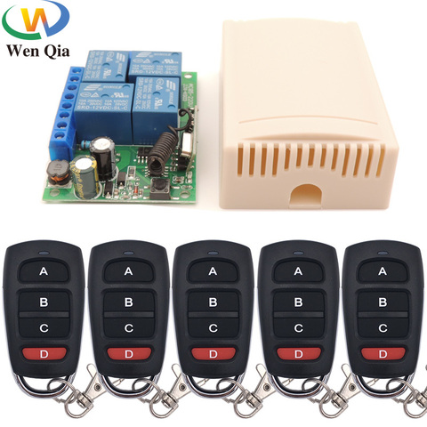 433Mhz Universal Wireless Remote Control Smart Switch AC 220V 10A 4 Relay Receiver Module RF Transmitter Light Lamp FarmYard DIY ► Photo 1/6