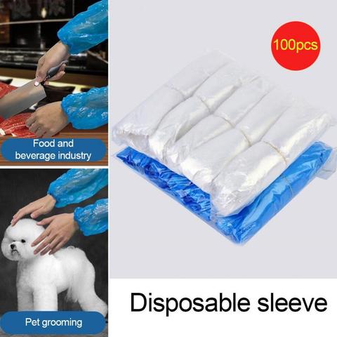 100x Disposable Oversleeve Oil-Proof Protective Arm Covers Oversleeves with Elastic Wrist Kitchen Restaurant ► Photo 1/6