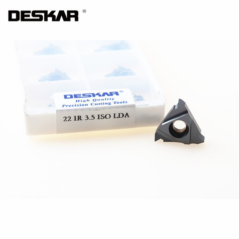 10PCS DESKAR 22ER 22IR 3.5ISO 4.0ISO 4.5ISO 5.0ISO 5.5ISO 6.0ISO LDA Turning Tools CNC Lathe Cutter Threading Carbide Inserts ► Photo 1/6