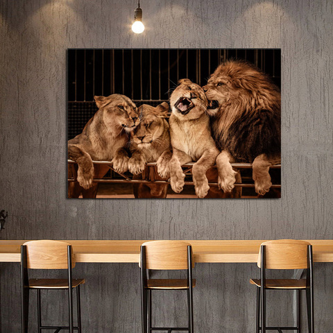 Lion Family Wall Art Canvas Painting Posters and Prints Pictures Animal Posters Wall Decoration Modern For Home Decor No Frame ► Photo 1/6