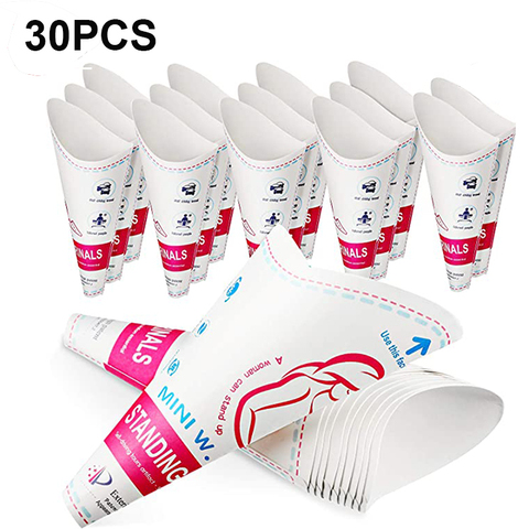 30PCS Paper Urinal Toilet Women Urination Device Urinal Funnel Outside Standing Pee Cup Waterproof Paper Standing Urinary Funnel ► Photo 1/6