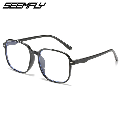 Seemfly -0.5 -1.0 -1.5 -2.0 -2.5 -3.0 -3.5 -4.0 Finished Myopia Glasses Men Women Anti Blue Rays Square Nearsighed Eyeglasses ► Photo 1/6