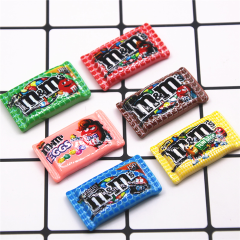 10pcs Resin Flatback MM Sugar sweet candy Food 10PCS 20x35mm Art Supply Decoration Charm Craft ► Photo 1/6