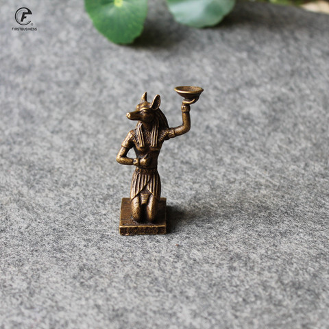 New Style Vintage Brass Egyptian Doghead Anubis Holder Decoration Ornament Sculpture Home Office Desk Ornament Collection Gift ► Photo 1/6