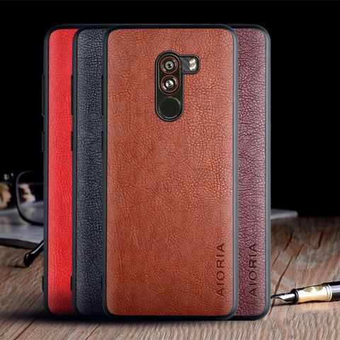 Case for Xiaomi Pocophone F1 funda luxury Vintage Leather skin coque with TPU soft hard cover for xiaomi pocophone f1 case capa ► Photo 1/6