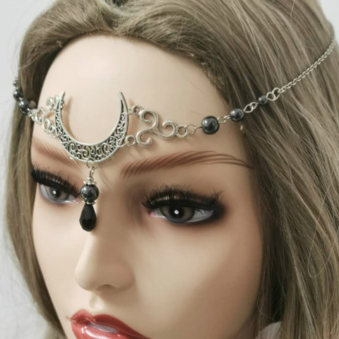 Wicca Moon & Triskele Headpiece Gothic Head Chain Moon Circlet Pagan Headdress Wiccan Head Chain ► Photo 1/6