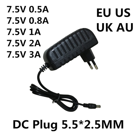 Universal AC 100-240V to DC 7.5V 0.5A 0.8A 1A 2A 3A Switching Power Supply 7.5 V Volt Converter power Adapter ► Photo 1/1