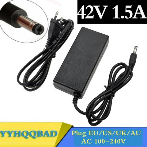 42V 1.5A polymer lithium battery charger 100-240v 5.5MM*2.1MM Portable Charger EU/AU/US/UK Plug ► Photo 1/5