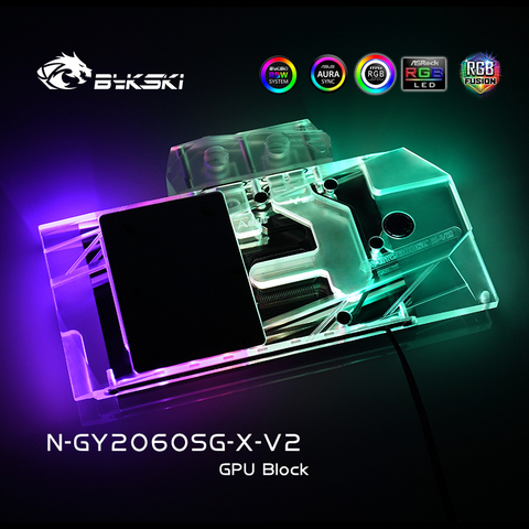 BYKSKI Water Block use for Galaxy GeForce RTX 2070/2060/1660Ti/1660 /Gainward Support A-RGB/RGB LED Light Radiator Block Copper ► Photo 1/6