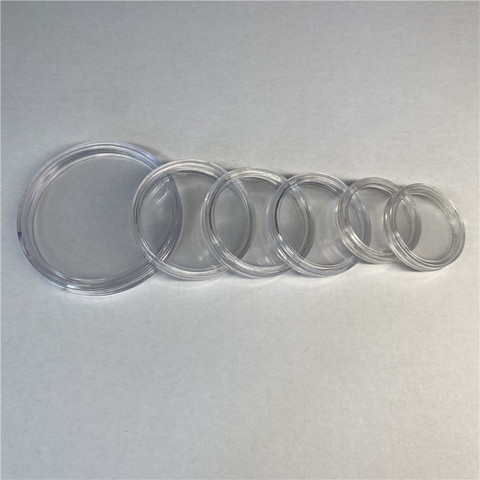 100 Pieces 19 20 22 25 27 30 40mm Clear Plastic Protector Capsules Containers Case For Token Coin Holder Boxes ► Photo 1/6
