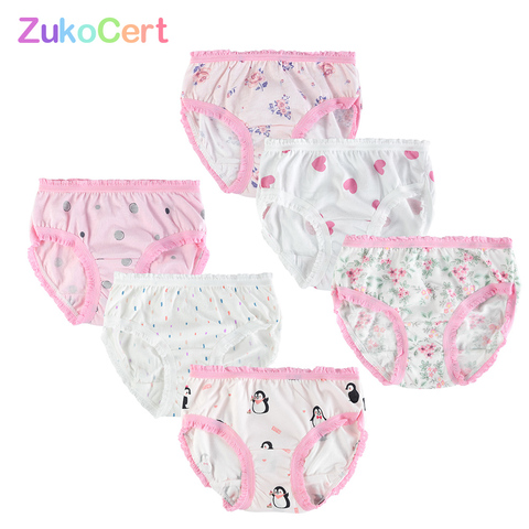 6Pcs/Lot 100% Organic Cotton Baby Girls Briefs High Quality Kids Briefs Shorts Panties For Children's Underwear Clothes 2-8 y ► Photo 1/6