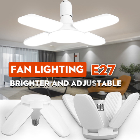 Led Lamp E27 Led Bulb for Home 30W 45W 60W 80W Foldable Fan Bombilla Leds Light Bulbs 220V 110V for House Bedroom Garage Ligting ► Photo 1/6