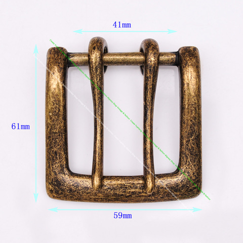 Men Antique Brass Double Pin Tongue Buckles Leather Belt Buckle Replacement Fits 41mm ► Photo 1/6