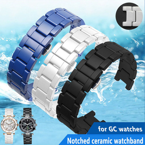 high quality Ceramic watchband for GC watches band Notched ceramic bracelet fashion ► Photo 1/6