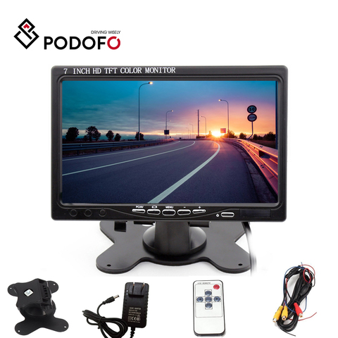 Podofo 7” Portable LCD Monitor Display Screen Video Game Play Mini computer CCTV built-in speaker with HDMI/VGA/Video/Audio ► Photo 1/6