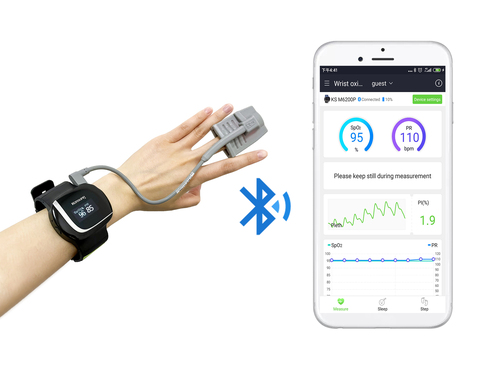 Konsung Wearable Wrist Watch Pulse Rate PR Oximeter and Blood Oxygen Saturation SpO2 Monitor Bluetooth Connection to Phone ► Photo 1/1