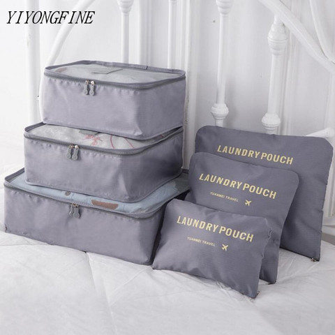 6PCs/Set Travel Bag Clothing Organizer Multifunctional Storage Bag High Capacity Mesh Packing Cubes Unisex Luggage Organizer Bag ► Photo 1/6