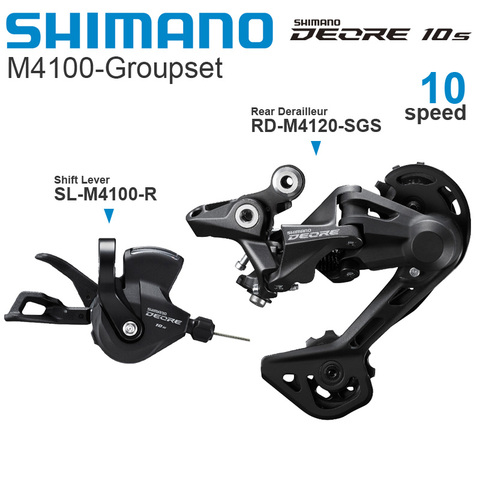 SHIMANO DEORE M4120 2x10v/11v Groupset M4100 Right Shifter and  M4120 Rear Derailleur - SHADOW RD - 2x10/11-speed Original parts ► Photo 1/1