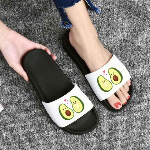 avocado slippers Women Fashion Summer lovely Cartoon Flip Flops Cartoon Fruit Women Slippers Shoes Woman Sandalias Mujer ► Photo 1/6