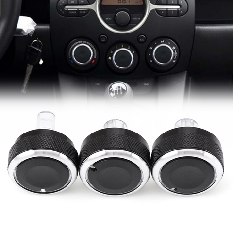 3PC/LOT FIT FOR MAZDA 2 M2 DEMIO 07-14 SWITCH KNOB KNOBS HEATER HEAT CLIMATE CONTROL BUTTONS DIALS FRAME AC AIR CONDITIONING ► Photo 1/5