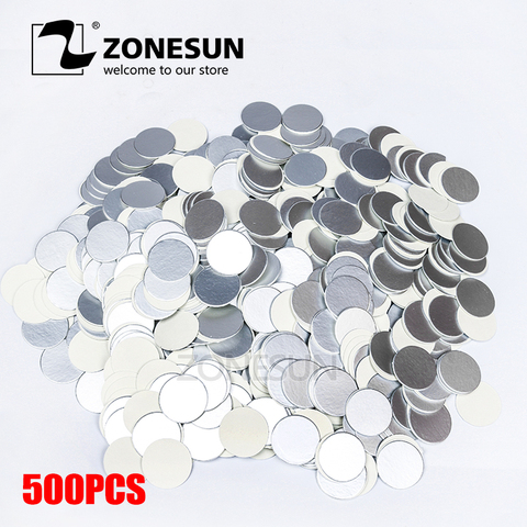 ZONESUN induction sealing customized size plactic laminated aluminum foil lid liners 500pcs for PP PET PVC PS ABS glass bottles ► Photo 1/5