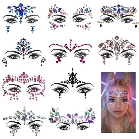 Face jewels Sticker Makeup Adhesive Temporary Tattoo Body Art Gems  Rhinestone