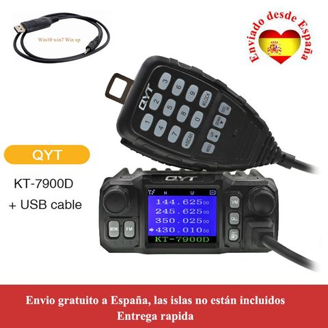 QYT Mini Radio KT-7900D 25W Quad Band 136-174/220-260/350-390/400-480MHZ KT7900D Mobile Walkie Talkie + USB cable ► Photo 1/6