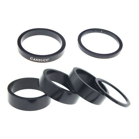 Set of 6 Bike Bicycle Headset Spacer Stem Spacers Fork Washer 2mm/3mm/5mm/10mm, Black ► Photo 1/6