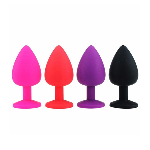 Silicone Anal Plug with Crystal Jewelry Butt Plug No Vibration Anal Sex Toys for Men Woman Gay Masturbation 4 Colors ► Photo 1/6